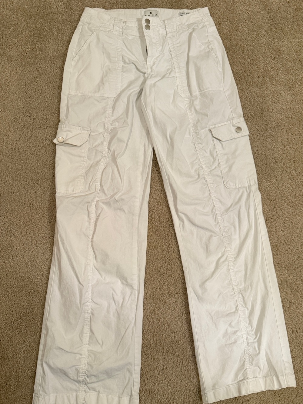 White Cargo Pants - Classic Utility Style